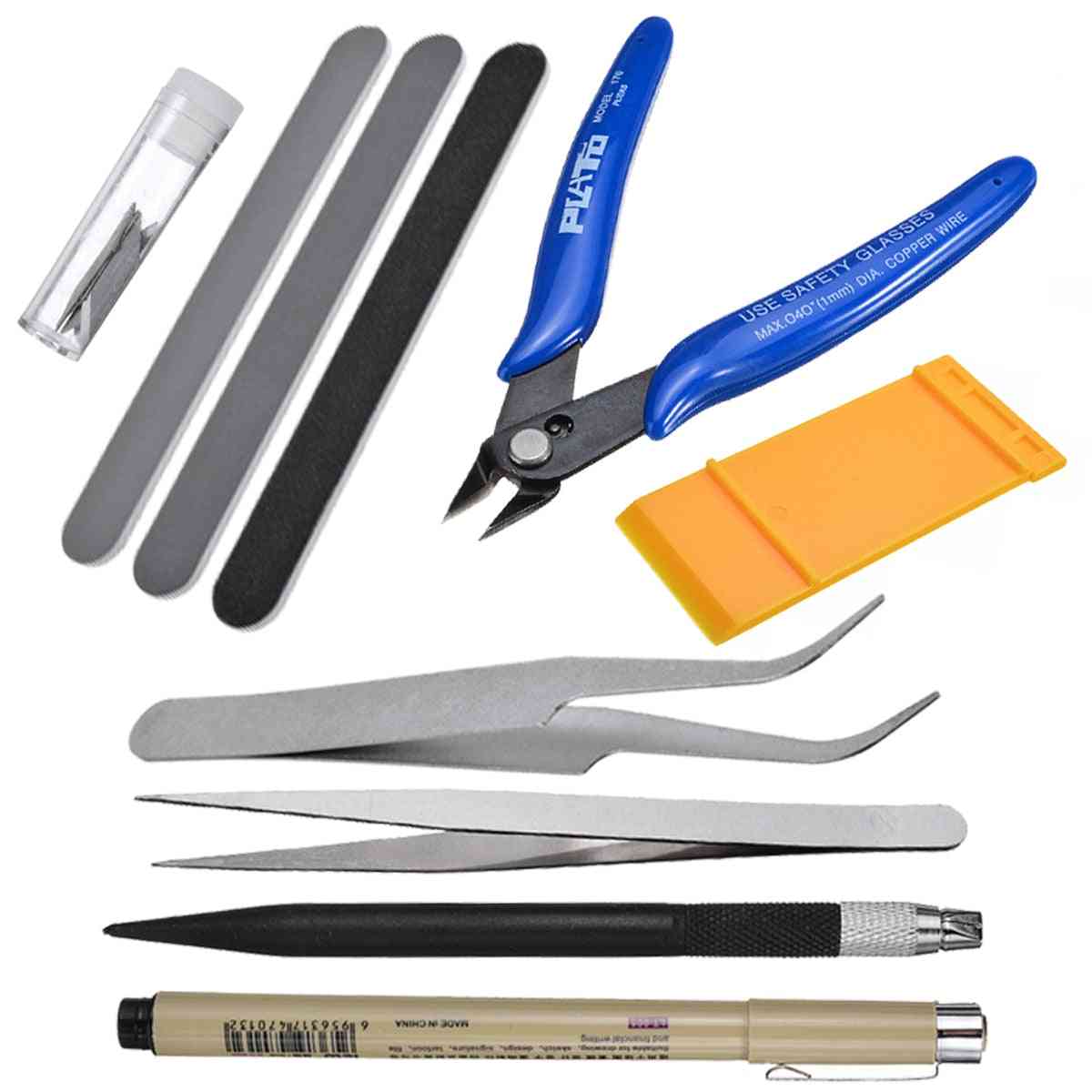 Model Tool Precision, Diagonal Pliers Engraving Pen, Double-sided, Polished Bar Parts Separator