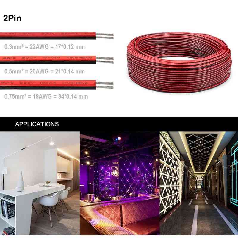 2 Pin Electrical Cable - Connector 2 Core Copper Wires