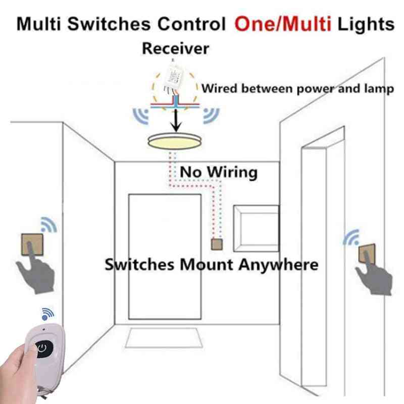 433mhz Universal Wireless, Multi Switches Remote Control For Led/light/fan Lamp