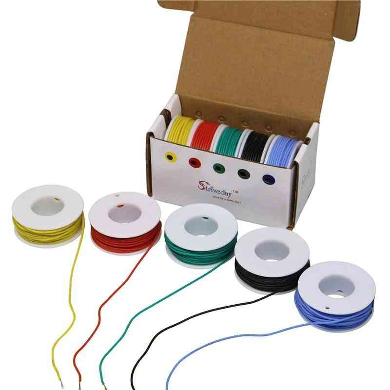Flexible Silicone Wire Cable -5 Color Mix Package Electrical Line Copper