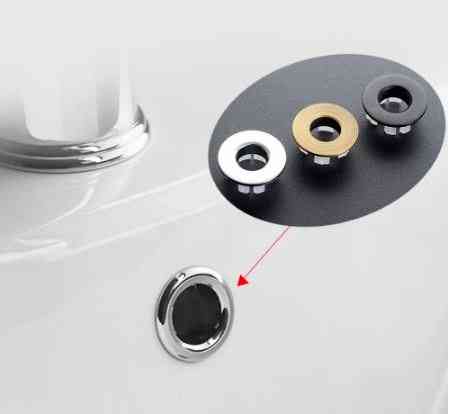 1pcs Sink Hole-round Overflow Cover Ceramic Pots, Plastic/copper Insert Chrome Basin Sink