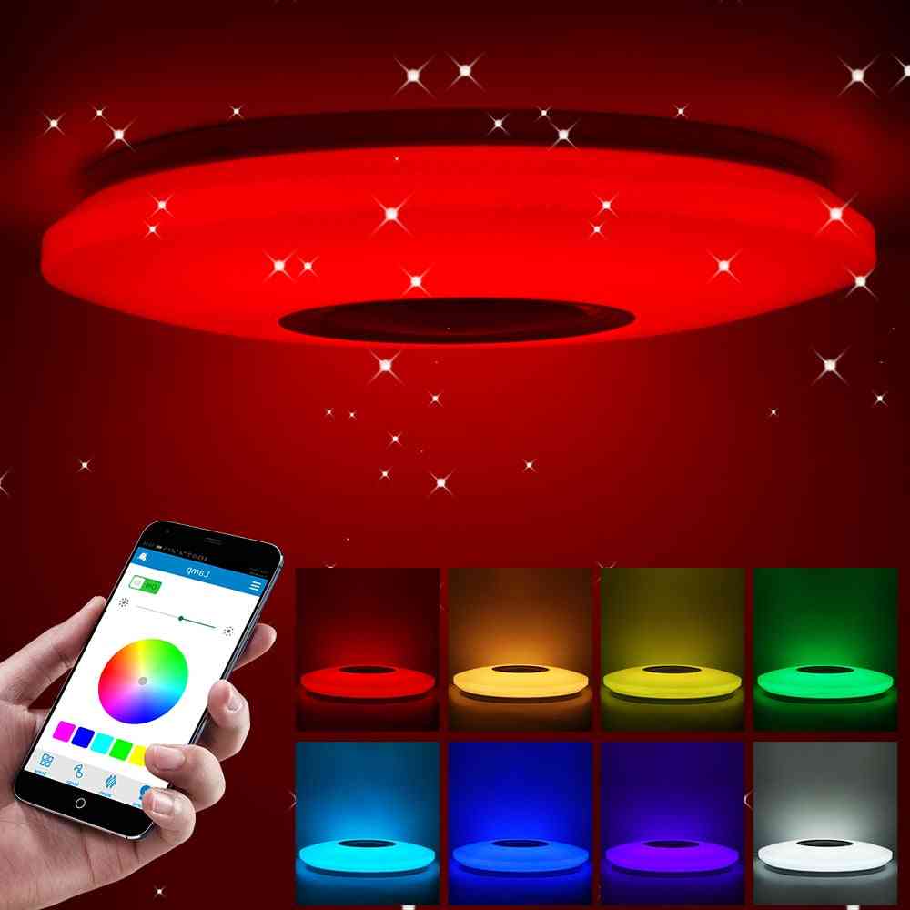 Smart Led Ceiling Light And Music Speaker With Bluetooth Remote Control