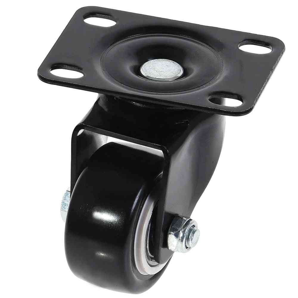 Paquete de 4 ruedas giratorias de pu de 2 pulgadas con placa superior de 360 grados (negro) -