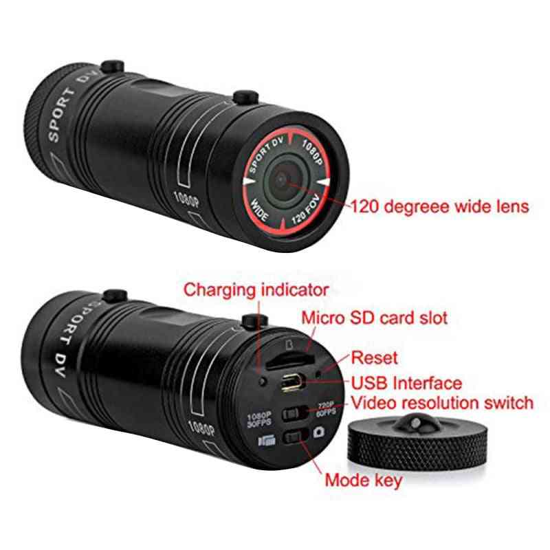 Capacete de motocicleta mini f9 hd 1080p, gravador de vídeo de câmera de esporte, câmera de vídeo dvr de ação (preto) -