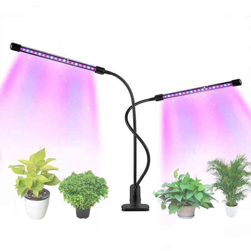Led vekstlys timer phyto lampe for planter fullspektret bokselys for innendørs - 27w 3 lys