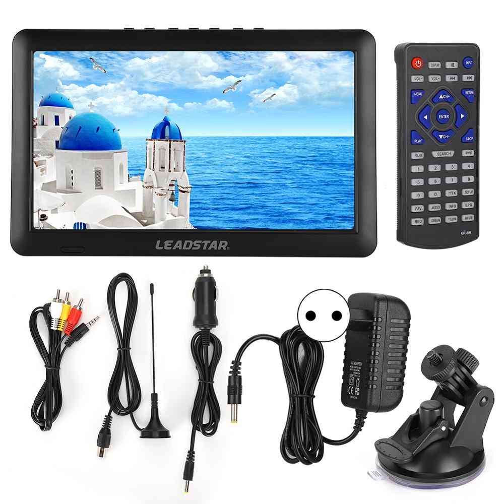 Portable Television - 1080p Hd Digital Analog Tv Car Use With Stand Eu/us/uk Plug