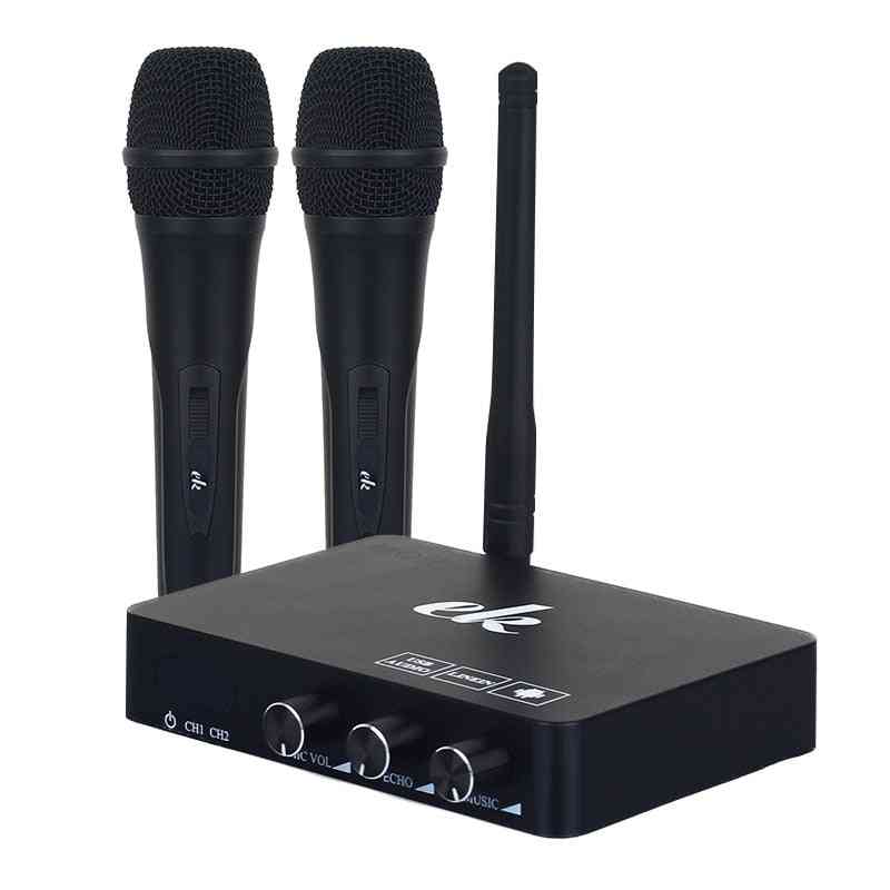 Handheld Wireless Karaoke Microphone Player, Home Echo Mixer System