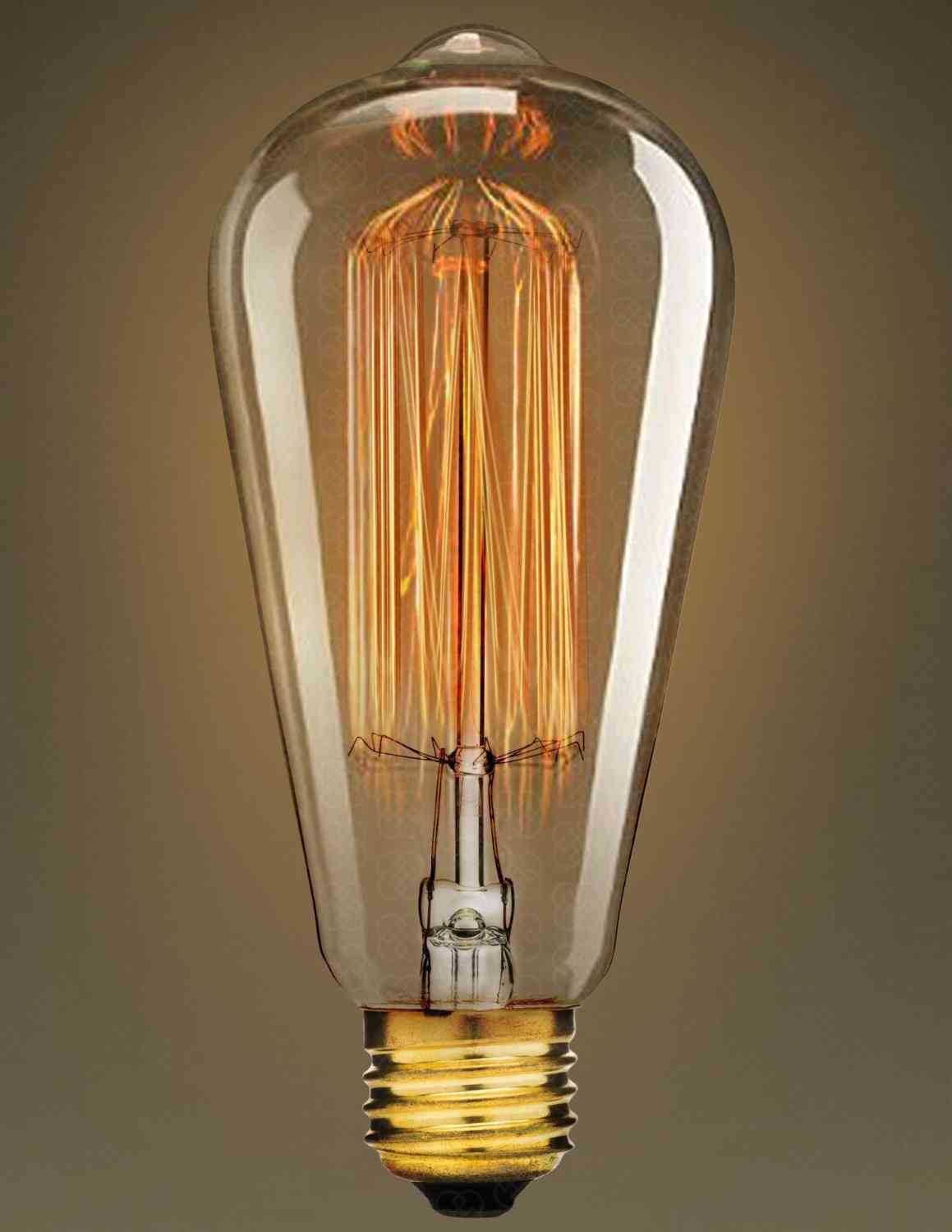 Marconi-tyylinen hehkulamppu vintage edison -kopiointi 40 watin ja 60 watin e27