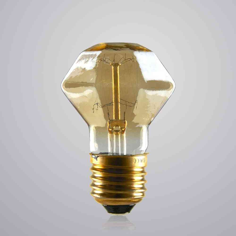 40w E27 220v Vintage Edison Light Bulb - Glass Diamond For Bar, Coffee And Pendant Light