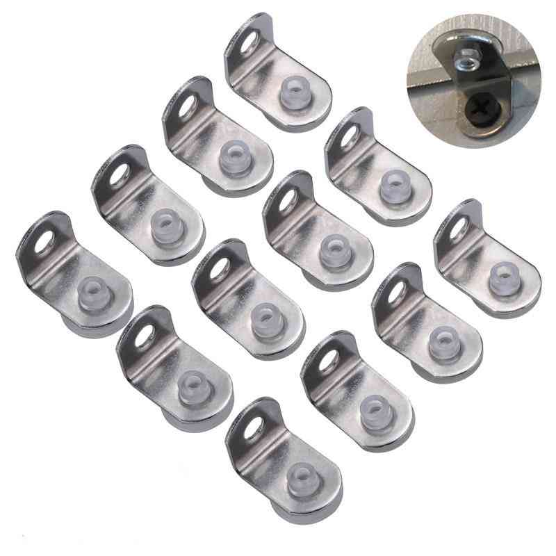 12pcs Stainless Steel Shelf Brackets With Suction Cup