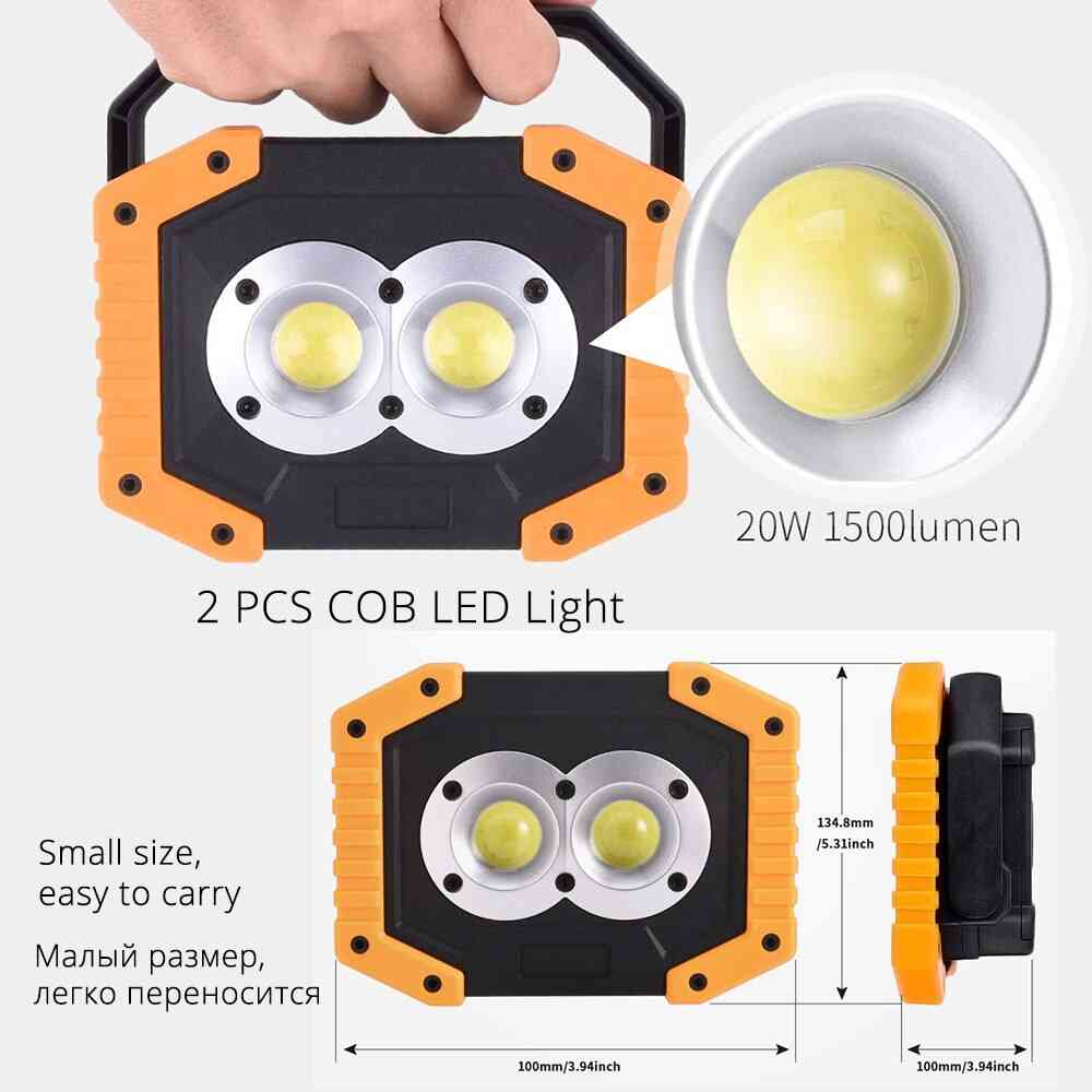 Lampe de poche LED portable torche de travail projecteur projecteur étanche banque d'alimentation rechargeable usb - paquet a