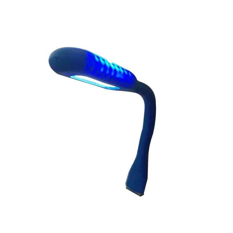 Opvouwbaar nachtlampje met usb-stekker handiger voor computer en andere apparaten - blauwe behuizing / geen