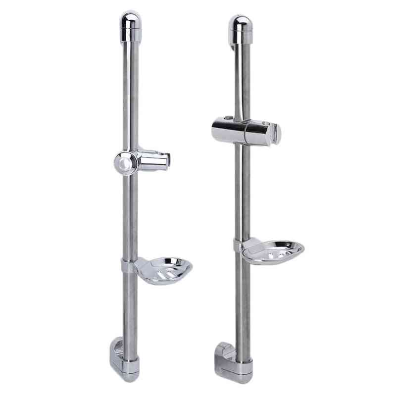 Adjustable Stainless Steel Shower Rod With Soap Dish Lifting Frame