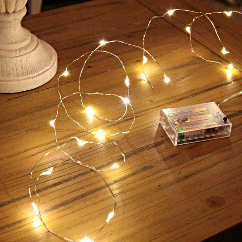 Led Strings Copper Wire Light - 3xaa Battery Operated Christmas Party Decoration