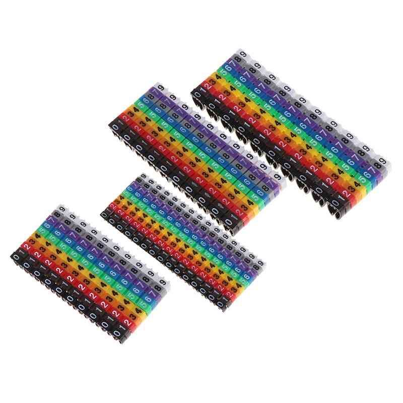 Marqueurs de câble étiquette d'étiquette de numéro de type c colorée pour fil - 1,5 mm