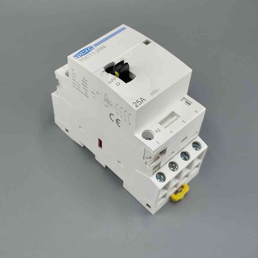 Ac Contactor Modular With Manual Control Switch By Din Rail Mount