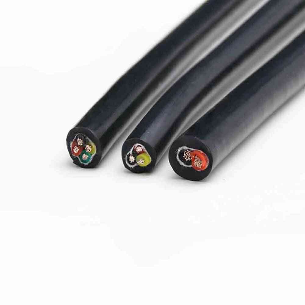 1m 2-aderige siliconenrubberen kabel zachte mantel elektronische signaallijn op hoge temperatuur meervoudig vertind koperdraad - 1 meter zwart / 0,3 mm vierkant