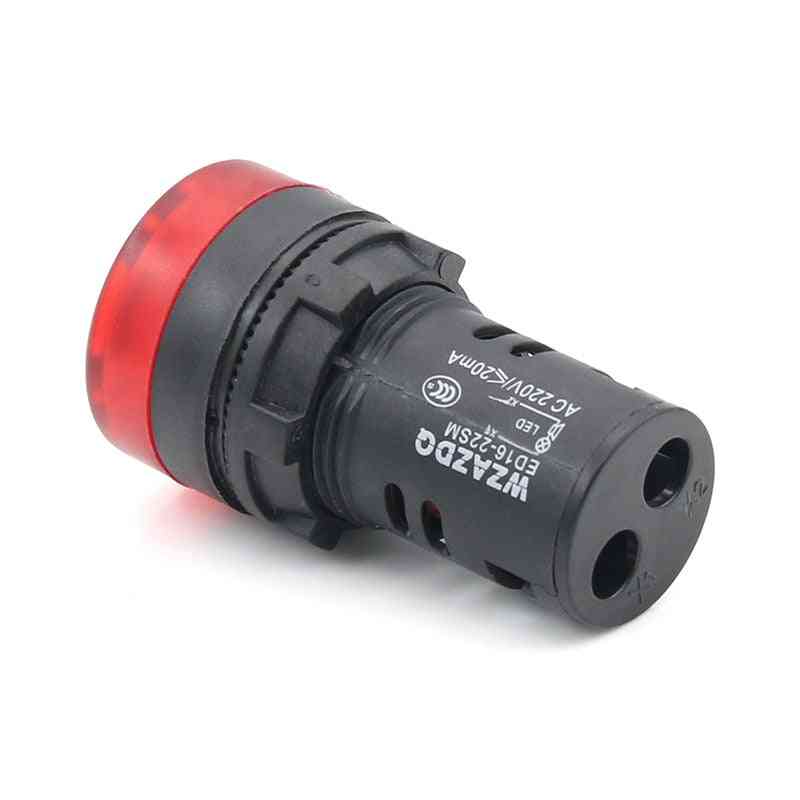 Zumbador de luz y sonido de flash intermitente ed16-22sm dispositivo de alarma 22mm 12v / 24v / 220v - 12v rojo