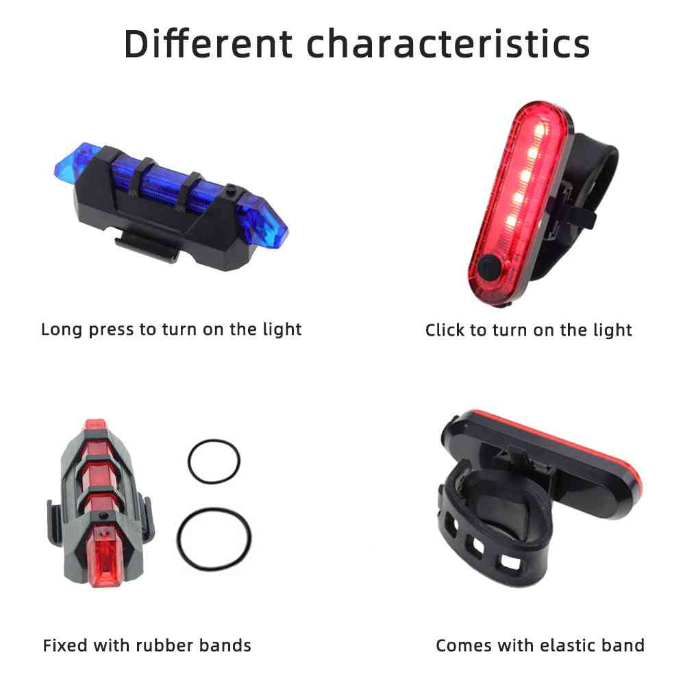 Advarselslys til akustisk strobe udendørs vandtæt, 4 flashtilstande USB-opladning bærbar til bilsikkerhedscykel - en rød