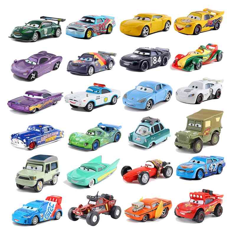 Disney pixar bilar - 3 blixtar, mcqueen, mater, jackson, storm, ramirez, metall legering bil leksak för barn - 1