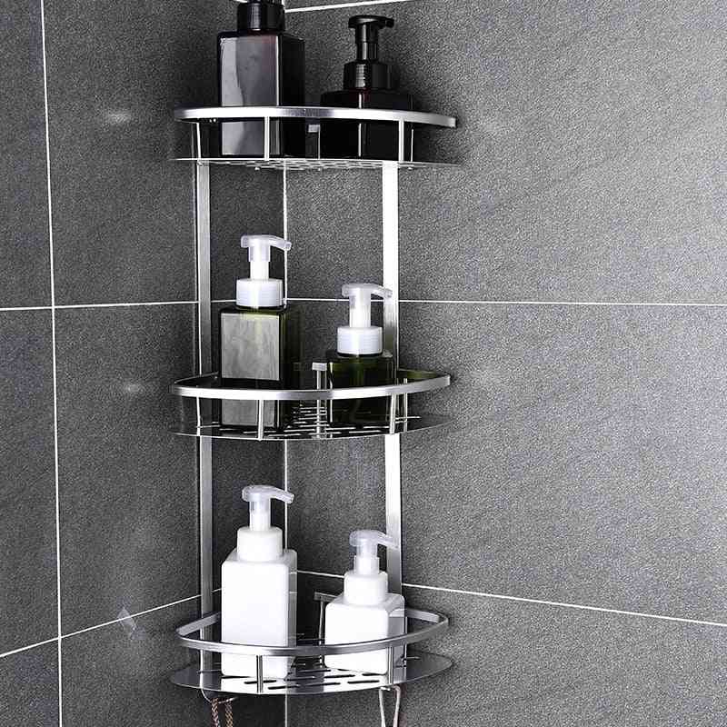 Aluminum Corner Shower Shelf-no Punching And Drain Hole Design