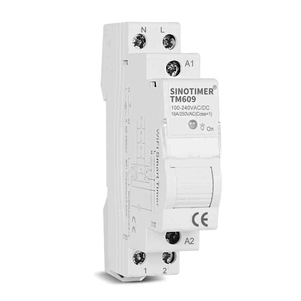 Smart Wifi, Remote & App Control Circuit Breaker Timing Switch Staircase Timer - Din Rail Universal 110v/220v Ac Input