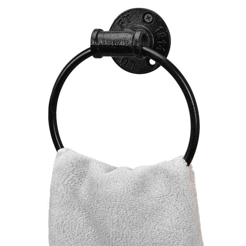 Retro Wall Mounted Round Towel Ring Rack Hanger