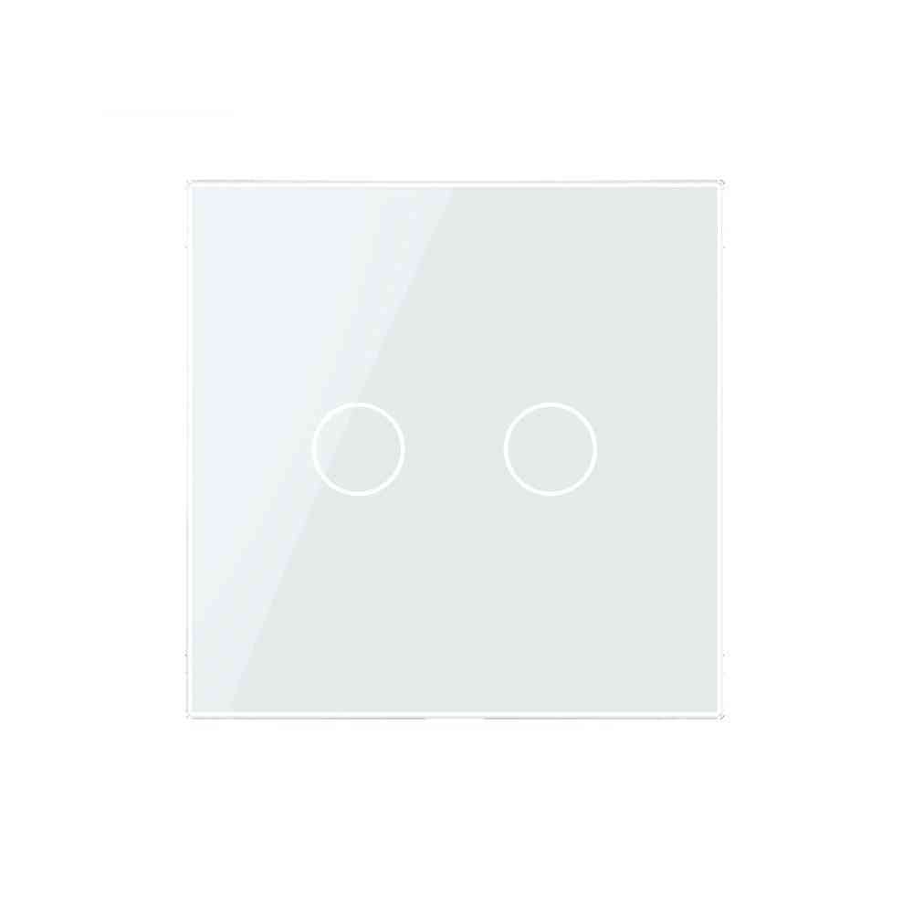 לוח זכוכית יחיד סטנדרטי של האיחוד האירופי למתג מגע בקיר 2 כנופיות - זהוב