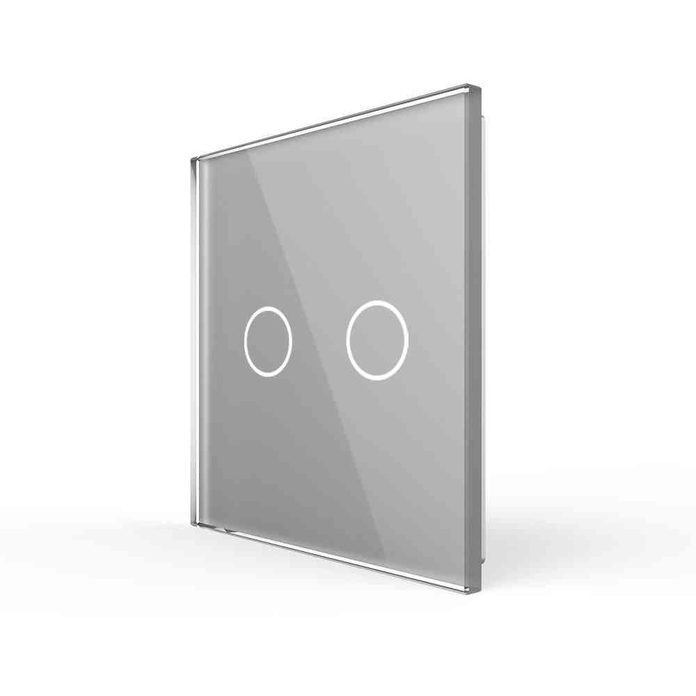 štandardný eú, sklenený panel pre 2 dotykové spínače na stene