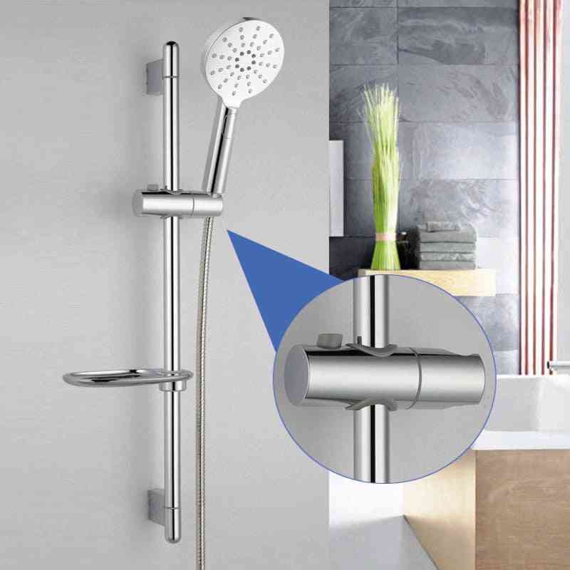Säädettävä 24-25 mm: n suihkutangon tukitanko kylpyhuoneen abs-kromisesta muovisesta suihkukiskon pidikkeen hanasta, kylpyhuonetarvikkeesta