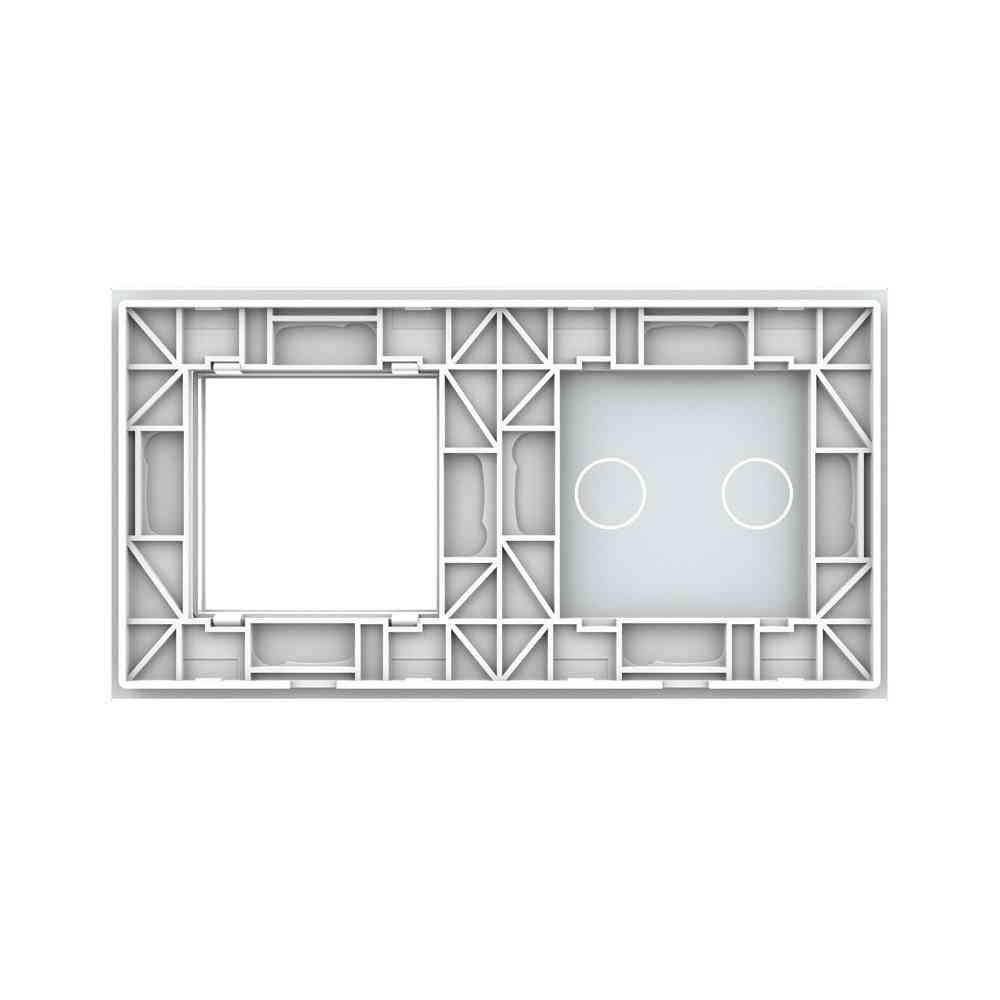 Ue standard-2-biegunowy i 1 ramkowy szklany panel do przełącznika i gniazda (151mm * 80mm-) - złoty
