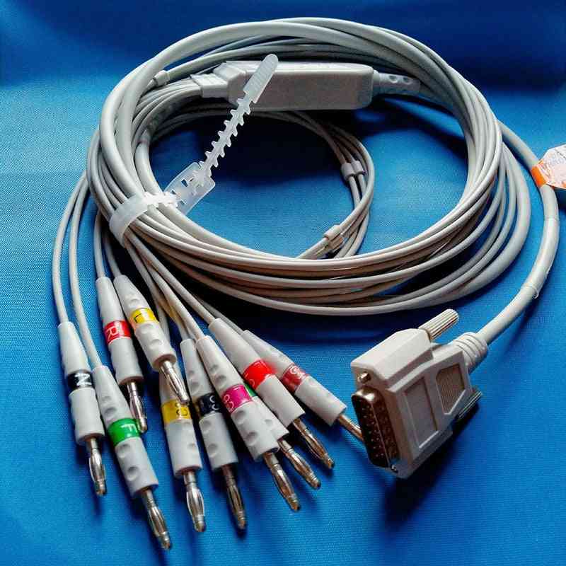 съвместим за nihon kohden 9010/9020/9620 ecg кабел - 10 ecg leadwires ekg db 15pin към banana 4.0 с 10k резистор