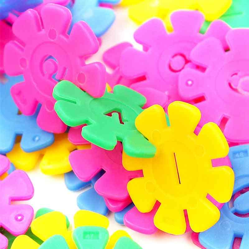 Kunststoff Schneeflocke Verbindungsblöcke Bau & Bau Spielzeug, Kinder 3D Puzzle Kindergarten Spiel Spielzeug - 100 Stück groß
