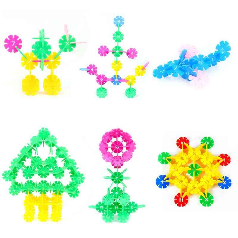 Kunststoff Schneeflocke Verbindungsblöcke Bau & Bau Spielzeug, Kinder 3D Puzzle Kindergarten Spiel Spielzeug - 100 Stück groß