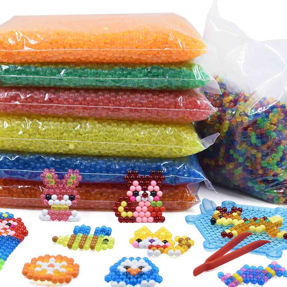 24 színű 5 mm-es vízsugaras gyöngy DIY 3d rejtvények játék, Hama mágikus gyöngy oktatási ajándék víz perlen megtanulják a gyerekjátékokat