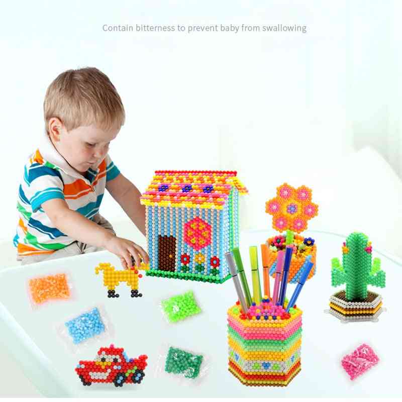 24 culori 5mm mărgele de pulverizare cu apă diy 3d puzzle jucărie, margele magice hama cadou educațional apă perlen învățați jucării pentru copii