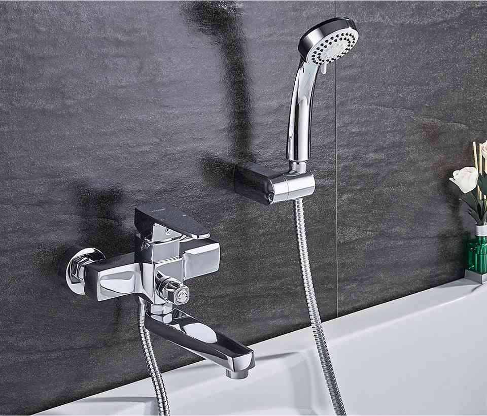 Klassisk badekar vandhane badekar bruser badeværelse, vægmonteret vandhane sæt-mixer varmt og koldt vand (l3130)