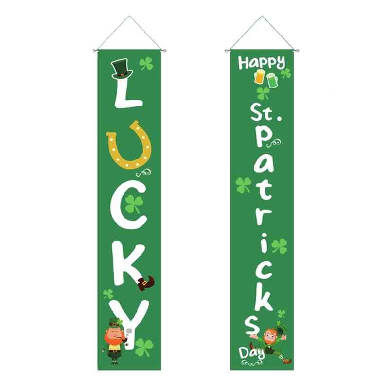 St Patricks Porch Sign Or Day Decorations - Lucky Banner Decor For Home Wall