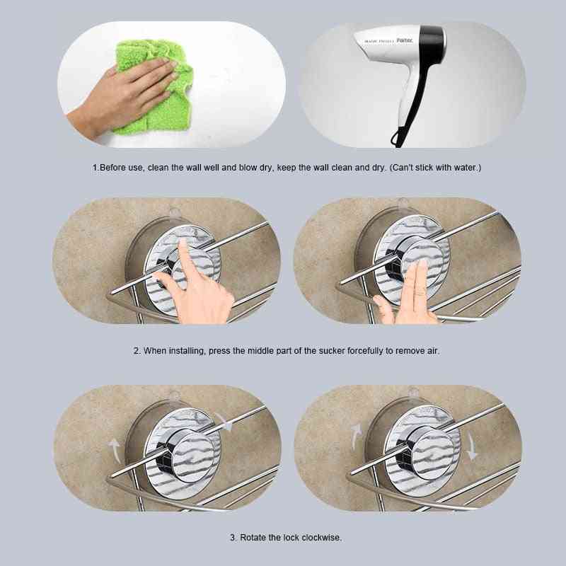 Supporto per soffione doccia, ventosa a vuoto angolazione regolabile e supporto per montaggio a parete staffa per soffione doccia portatile (bianco) -