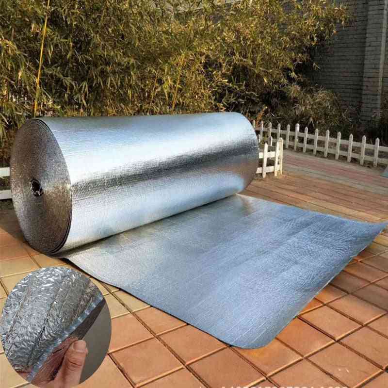 Película de aislamiento térmico de burbujas de papel de aluminio y material de doble cara para techo y solárium a prueba de agua -