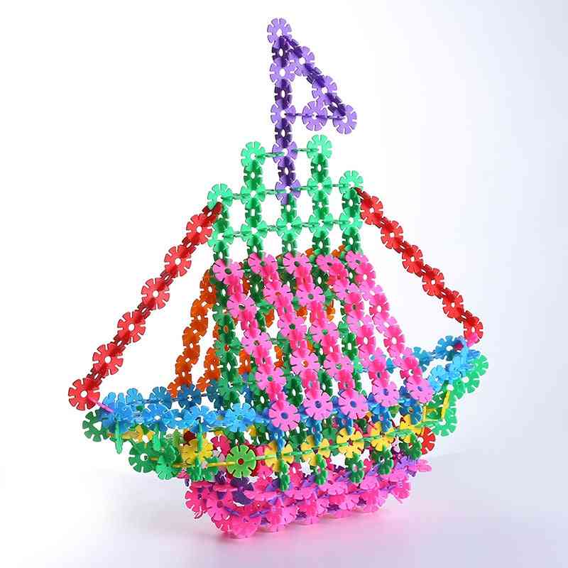 Stikksagplastikk, snøfnuggbygging 3d puslespill - kreativ konstruksjon barneleker - 1000stk