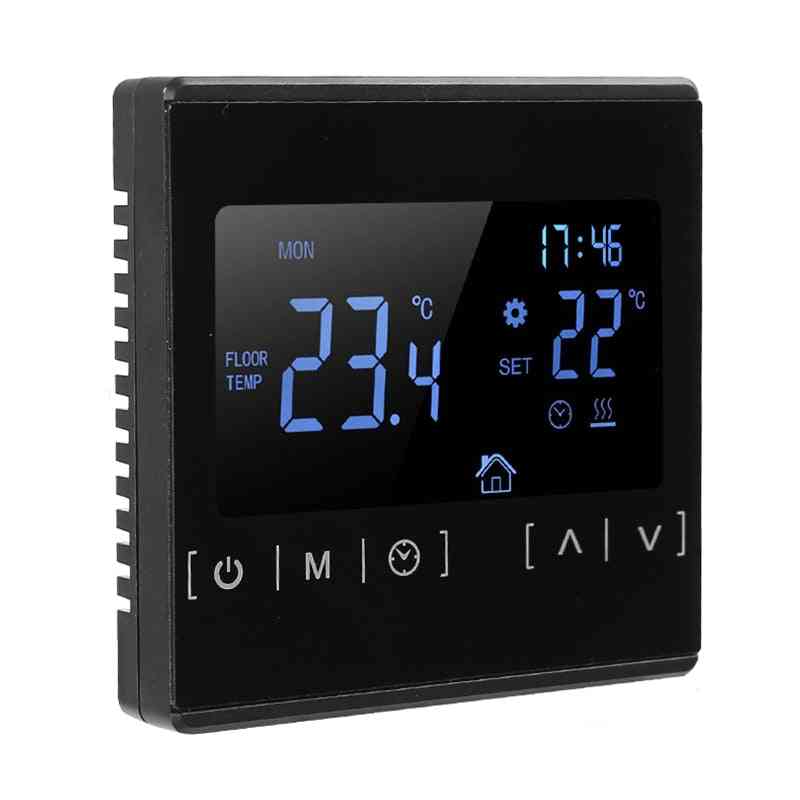 110v, 120v, 220v programmerbar temperaturregulator, varmt gulv - hvid