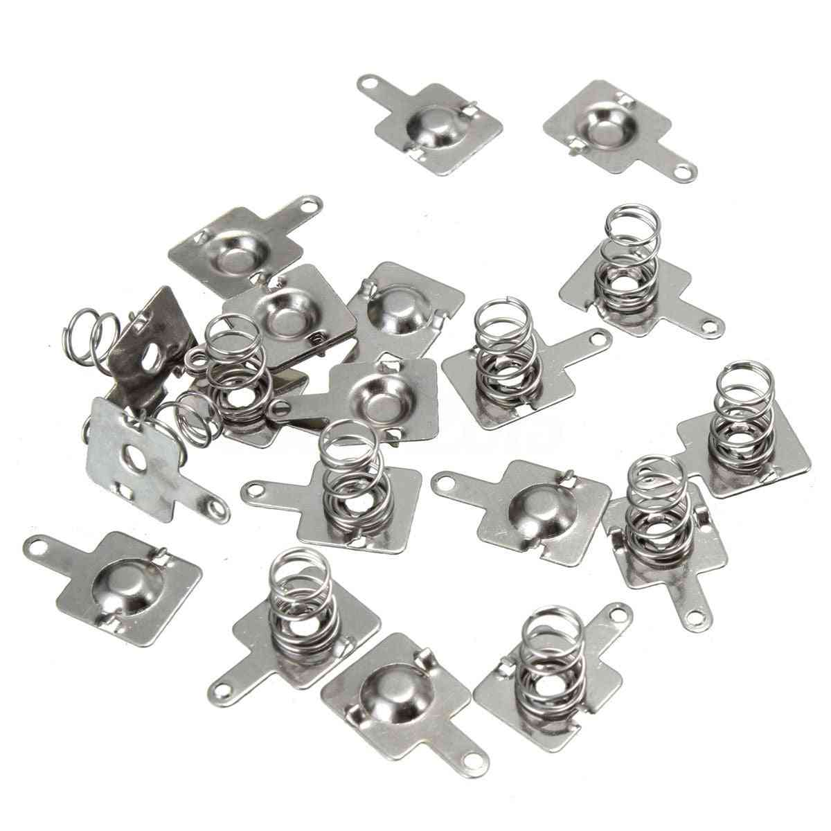 10 Pairs Of Silver Battery Spring Contact -replacement Parts