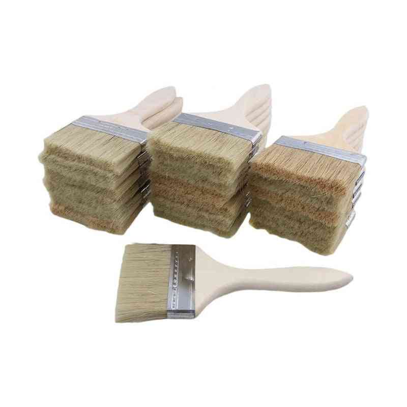18pcs Of 4 Inch Paint Brushes Set With Wooden Handle And Boar Hair Bristles