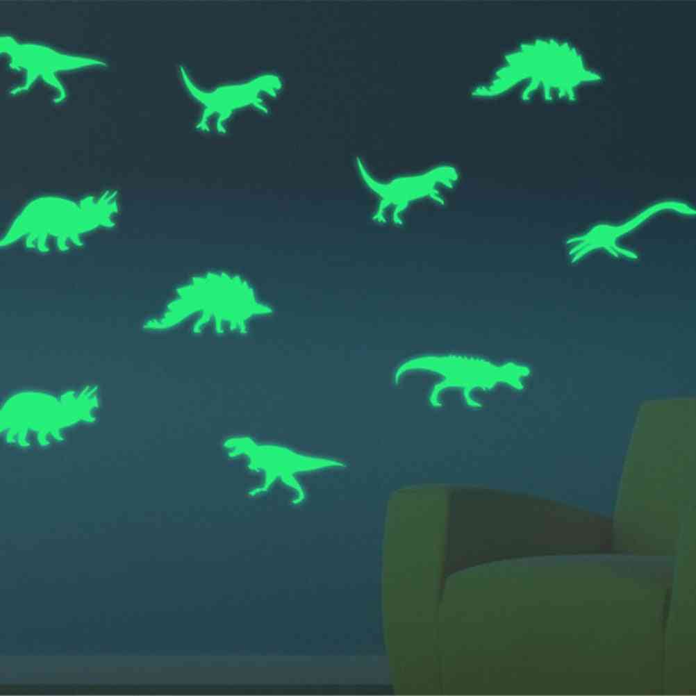 9stk glød i det mørke dinosaurier-legetøj - klistermærker til loftsoverføringsbørne-værelse - som pic-10