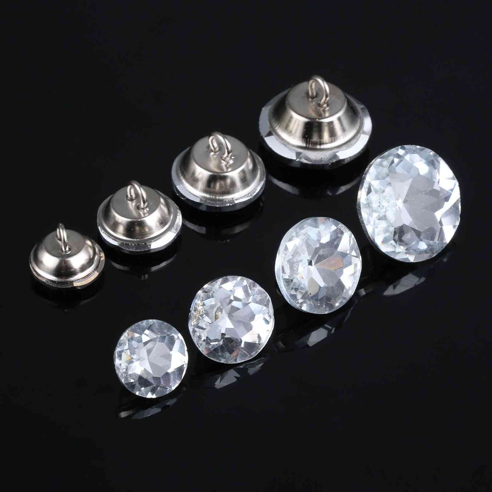 10pcs Of  Diamond Crystal Glass Upholstery Buttons