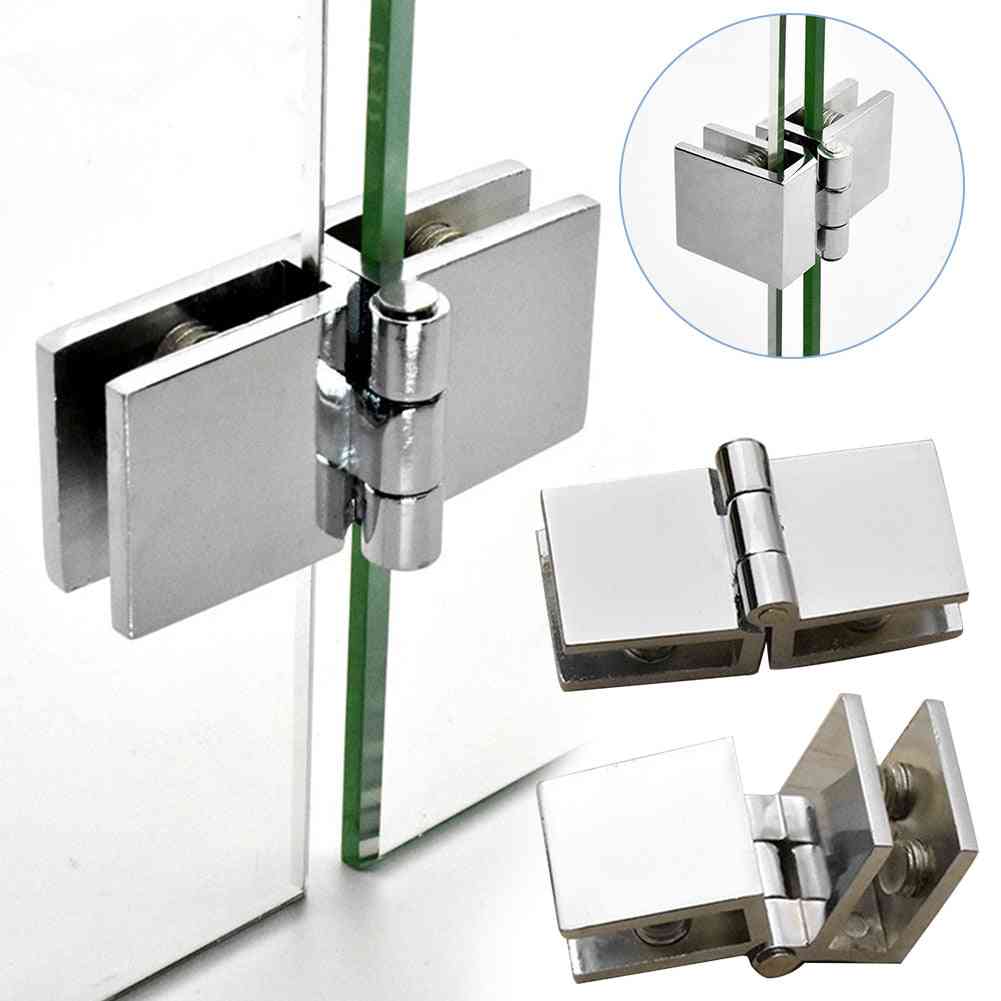 Door Hinge Glass Clamp - Durable Practical Furniture Bilateral Clip Zinc Cabinet