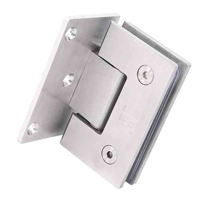 Stainless Steel Wall-mount, Glass-fixing Clip Shower, Nickel Brush, And Door Hinge