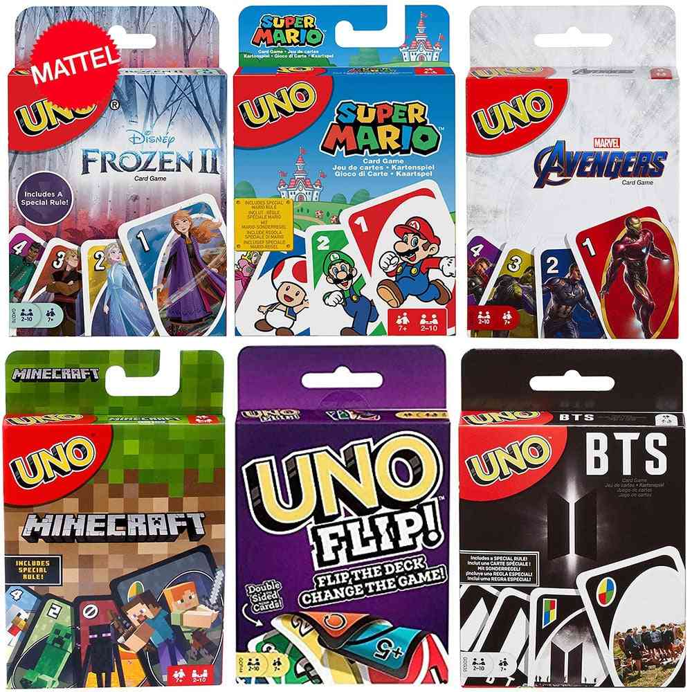 Mattel Uno Genuine Full Set - Puzzle Game Entertainment Board Fun Playing Cards
