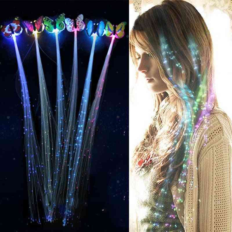 Led Colorful Butterfly For Hair Braid - Glowing Luminescent Ornament For